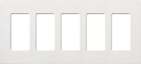 Lutron Electronics CW-5-WH Claro 5-Gang Wallplate, White Lutron Electronics CW-5-WH Claro 5-Gang Wallplate, White