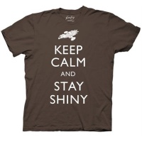 Firefly Keep Calm Stay Shiny Mens Brown Tee Firefly Keep Calm Stay Shiny Mens Brown Tee