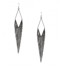 G by GUESS Geometric Earrings with Linear Chain, HEMATITE G by GUESS Geometric Earrings with Linear Chain, HEMATITE
