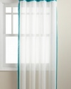 Stylemaster Soho 55 by 95-Inch Sheer Grommet Panel with Faux Silk Border, Turquoise