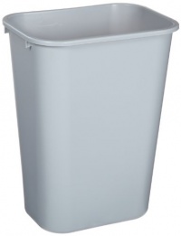 Rubbermaid Commercial Soft Molded Plastic 10.25-Gallon Trash Can, Rectangular, Gray Rubbermaid Commercial Soft Molded Plastic 10.25-Gallon Trash Can, Rectangular, Gray