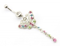 Bodyart 316L Surgical Steel 14 Guage Butterfly Long Dangle Cute Navel Ring Belly Bar Barbell Stud Button Body Piercing Kit Bodyart 316L Surgical Steel 14 Guage Butterfly Long Dangle Cute Navel Ring Belly Bar Barbell Stud Button Body Piercing Kit