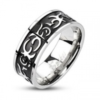 8mm 316L Stainless Steel Black IP Center Casted Tribal Band Ring Sz 9-14; Comes with Free Gift Box 8mm 316L Stainless Steel Black IP Center Casted Tribal Band Ring Sz 9-14; Comes with Free Gift Box