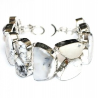 Gift of Nature White Dendrite Opal Gemstone Silver Bracelet Gift of Nature White Dendrite Opal Gemstone Silver Bracelet