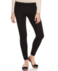 If suede is your style, these exquisite imposters from HUE due the original justice. Super sleek and outfitted with faux pockets and zipper detail, they pair perfectly with almost anything. If suede is your style, these exquisite imposters from HUE due the original justice. Super sleek and outfitted with faux pockets and zipper detail, they pair perfectly with almost anything.