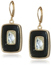 Anne Klein Preston Black Gold-Tone Black Geometric Drop Earrings Anne Klein Preston Black Gold-Tone Black Geometric Drop Earrings