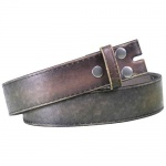 Hot Buckles Vintage Look Distressed Brown Leather Strap Belt Snap On for Buckles