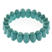 7.5 Turquoise Howlite Beads Stretchy Bangle Bracelet 14mm 7.5 Inch 7.5 Turquoise Howlite Beads Stretchy Bangle Bracelet 14mm 7.5 Inch