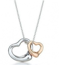 General Gifts Double Hearts Two Tone 18k Gold Plated Pendant Necklace 18 General Gifts Double Hearts Two Tone 18k Gold Plated Pendant Necklace 18
