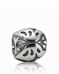 PANDORA's sterling silver butterfly charm inspires its wear to spread her wings and take flight. PANDORA's sterling silver butterfly charm inspires its wear to spread her wings and take flight.