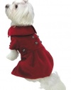 Dogit Style Military Dog Peacoat, Small, Red
