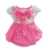 Pink Princess Polka Dot Dog Dress for Dog Shirt Fashion Cozy Dog Clothes Free Shipping,S