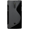 Amzer AMZ95152 Dual Tone TPU Hybrid Skin Fit Case Cover for Sony Xperia S LT26i - 1 Pack - Retail Packaging - Black