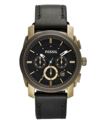 Vintage drama: Blackened golden hues make an impact on this Machine collection Fossil watch. Vintage drama: Blackened golden hues make an impact on this Machine collection Fossil watch.