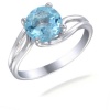 8MM Blue Topaz Ring In Sterling Silver 2.50 CT (Available In Sizes 5 - 9)