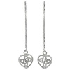 Sterling Silver Celtic Heart Threader Earrings