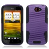 Aimo Wireless HTCONESPCPA014 Hybrid Armor Cheeze Case for HTC One S - Retail Packaging - Black/Purple