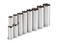 TEKTON 1220 1/4 Drive Deep Socket Set, 5.5-12mm, Metric, 8 Sockets TEKTON 1220 1/4 Drive Deep Socket Set, 5.5-12mm, Metric, 8 Sockets