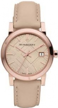 Burberry Women's BU9109 Beige Leather Strap Watch Burberry Women's BU9109 Beige Leather Strap Watch