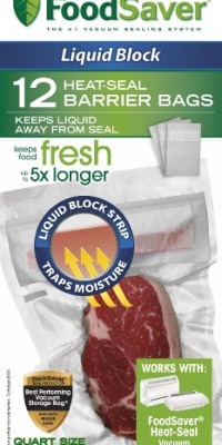 FoodSaver FSFSBFLB216-000 Liquid Block Heat Seal 1-Quart Bags, 12-Count FoodSaver FSFSBFLB216-000 Liquid Block Heat Seal 1-Quart Bags, 12-Count