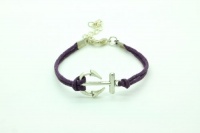Adjustable Antique Silver Vintage Silver Anchor Bacelet with Purple Rope Cuff Bracelet Vintage Bracelet 843s Adjustable Antique Silver Vintage Silver Anchor Bacelet with Purple Rope Cuff Bracelet Vintage Bracelet 843s