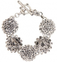 Lucky Brand Blossom Rosebud Floral Toggle Bracelet, Silver Lucky Brand Blossom Rosebud Floral Toggle Bracelet, Silver