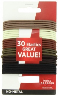 Vidal Sassoon Medium No Crimper Elastics, Neutral, 30 Count Vidal Sassoon Medium No Crimper Elastics, Neutral, 30 Count