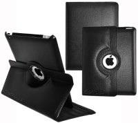 Ionic Rotating Stand Leather Case with SLEEP AND WAKE Function For Apple iPad 2, iPad 3, iPad 4, iPad 2nd, iPad 3rd, iPad 4th Generation Tablet AT&T Verizon 4G LTE (Black) Ionic Rotating Stand Leather Case with SLEEP AND WAKE Function For Apple iPad 2, iPad 3, iPad 4, iPad 2nd, iPad 3rd, iPad 4th Generation Tablet AT&T Verizon 4G LTE (Black)