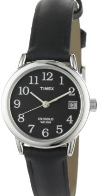Timex Women's T2N525 Easy Reader Black Leather Strap Watch Timex Women's T2N525 Easy Reader Black Leather Strap Watch