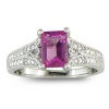 Sterling Silver Pink Topaz and Diamond Ring (1 1/2 cttw)