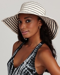 Say it with stripes. A packable ribbon floppy hat in a stylish pattern. Say it with stripes. A packable ribbon floppy hat in a stylish pattern.