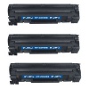 3-PACK HP 36A (CB436A) Compatible 2,000 Yield Black Toner Cartridge - HP LaserJet M1522N, M1522NF, P1505, P1505N