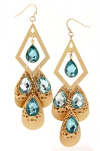 Fashion Jewelry - Gold Tone Tear Drop Chandelier Crystal Earring- By Fashion Destination | Free Shipping (Aqua) Fashion Jewelry - Gold Tone Tear Drop Chandelier Crystal Earring- By Fashion Destination | Free Shipping (Aqua)