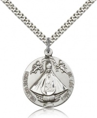 Genuine IceCarats Designer Jewelry Gift Sterling Silver Senora De Los Lagos Pendant 1 X 7/8 Inch With 24 Inch Stainless Silver Heavy Curb Chain. Made In Usa. Genuine IceCarats Designer Jewelry Gift Sterling Silver Senora De Los Lagos Pendant 1 X 7/8 Inch With 24 Inch Stainless Silver Heavy Curb Chain. Made In Usa.