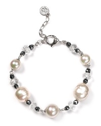Majorica's striking quartz and hematite-toned pearl bracelet is a modern way to way pearls, sure to add a luminous touch to every look. Majorica's striking quartz and hematite-toned pearl bracelet is a modern way to way pearls, sure to add a luminous touch to every look.