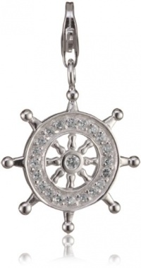 VINANI brand Germany 925 Sterling Silver Charm Pendant Wheel shiny Zirconia white Ship HSTR VINANI brand Germany 925 Sterling Silver Charm Pendant Wheel shiny Zirconia white Ship HSTR