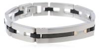 Dolan Bullock Men's Stainless Steel and 18k Yellow Gold Diamond Accent Bracelet Dolan Bullock Men's Stainless Steel and 18k Yellow Gold Diamond Accent Bracelet