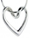 Sterling Silver Floating Heart Necklace Flawless Quality, 3/4 x 3/4 inch wide