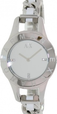 Armani Exchange Women's AX4143 Silver Stainless-Steel Quartz Watch with Silver Dial Armani Exchange Women's AX4143 Silver Stainless-Steel Quartz Watch with Silver Dial