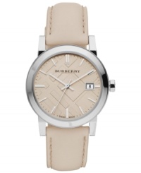 Contemporary masterpieces from the British fashion icons at Burberry. With smooth leather and an eye-catching check dial. Contemporary masterpieces from the British fashion icons at Burberry. With smooth leather and an eye-catching check dial.
