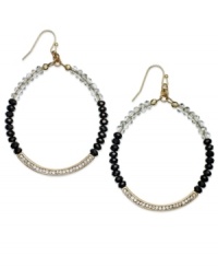 Circular chic. This pair of earrings from INC International Concepts is crafted from gold-tone mixed metal with beaded accents for a stylish touch. Approximate drop: 2-1/2 inches. Approximate diameter: 3/4 inch. Circular chic. This pair of earrings from INC International Concepts is crafted from gold-tone mixed metal with beaded accents for a stylish touch. Approximate drop: 2-1/2 inches. Approximate diameter: 3/4 inch.
