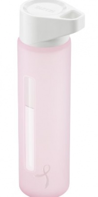 Takeya Pink Ribbon Edition Modern Glass Water Bottle with Silicone Sleeve, Pink Takeya Pink Ribbon Edition Modern Glass Water Bottle with Silicone Sleeve, Pink