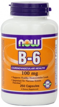 NOW Foods Vitamin B-6, 250 Capsules / 100mg NOW Foods Vitamin B-6, 250 Capsules / 100mg