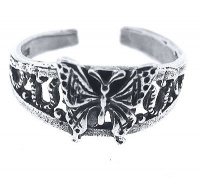 Sterling Silver Toe Ring Antique Butterfly, One Size Fits All Sterling Silver Toe Ring Antique Butterfly, One Size Fits All