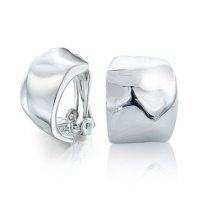Bling Jewelry Polished Finish Hammered Silver Tone Huggie Hoop Clip On Earrings Bling Jewelry Polished Finish Hammered Silver Tone Huggie Hoop Clip On Earrings
