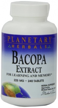Planetary Herbals Bacopa Extract, 225 mg, Tablets, 240 tablets Planetary Herbals Bacopa Extract, 225 mg, Tablets, 240 tablets