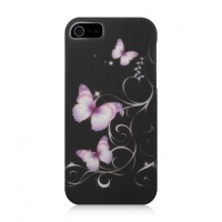 Luxmo CRIP5BKPPBF Unique Durable Rubberized Crystal Case for iPhone 5 - Retail Packaging - Black/Purple Butterfly Luxmo CRIP5BKPPBF Unique Durable Rubberized Crystal Case for iPhone 5 - Retail Packaging - Black/Purple Butterfly