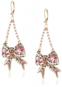 Betsey Johnson Iconic Hearts & Bows Crystal Bow Chandelier Drop Earrings Betsey Johnson Iconic Hearts & Bows Crystal Bow Chandelier Drop Earrings