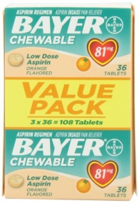Bayer Chewable Aspirin Low Dose 81mg Orange Flavor - Value Pack Bayer Chewable Aspirin Low Dose 81mg Orange Flavor - Value Pack