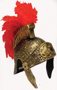 Roman Costume Helmet Gold With Red Feathers Gold Roman Helmet 20799 Roman Costume Helmet Gold With Red Feathers Gold Roman Helmet 20799